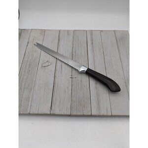 Carving Knife Stainless Steel Surgical Brown Handle 7 1/2" Blade 12 1/4" Total